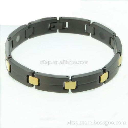 Bio Magnetic Stainless Steel Bracelet with Germanium Black Bracelet for men Wholesale